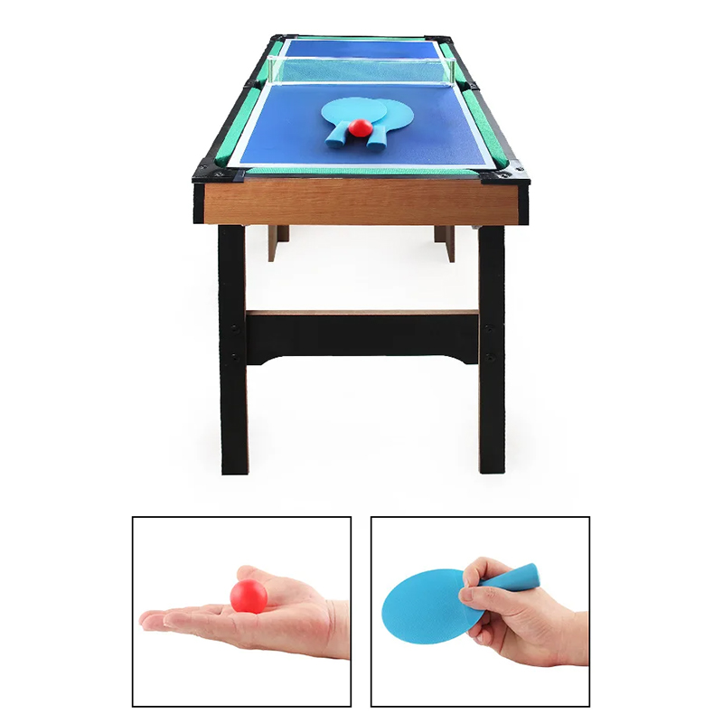 Tábla Il-Chluiche 4-in-1 le Foosball, Haca Aeir, Leadóg Tábla, agus Linn Snámha