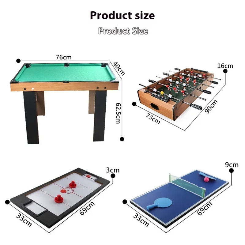 Tábla Il-Chluiche 4-in-1 le Foosball, Haca Aeir, Leadóg Tábla, agus Linn Snámha