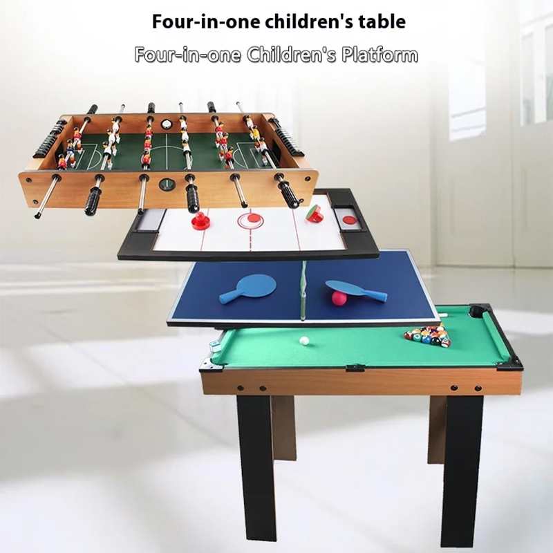 Tábla Il-Chluiche 4-in-1 le Foosball, Haca Aeir, Leadóg Tábla, agus Linn Snámha