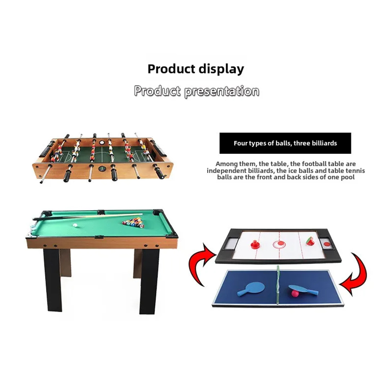 Tábla Il-Chluiche 4-in-1 le Foosball, Haca Aeir, Leadóg Tábla, agus Linn Snámha