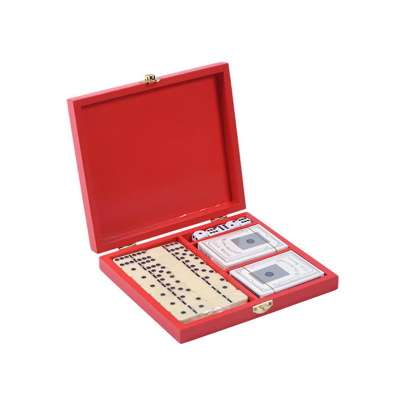 Tacar Cluiche Dual Bosca Redwood Inaistrithe (Domino & Poker)