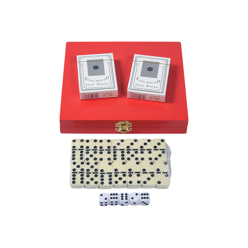 Tacar Cluiche Dual Bosca Redwood Inaistrithe (Domino & Poker)