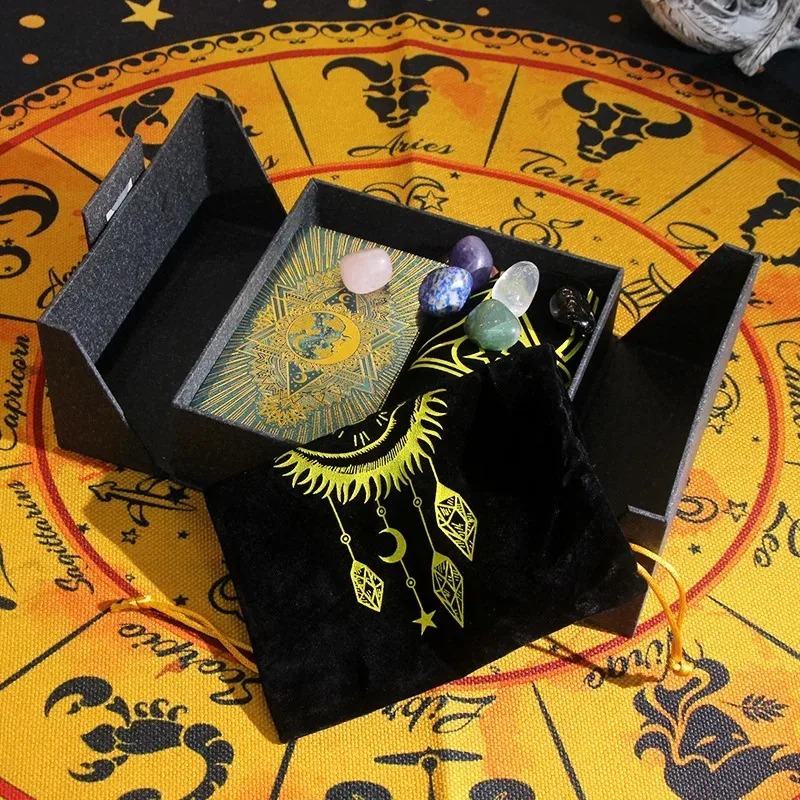 Eagrán Inbhailithe ar Théama an Stoidiaca - Tacar Tarot Treasure & Criostail Mystic