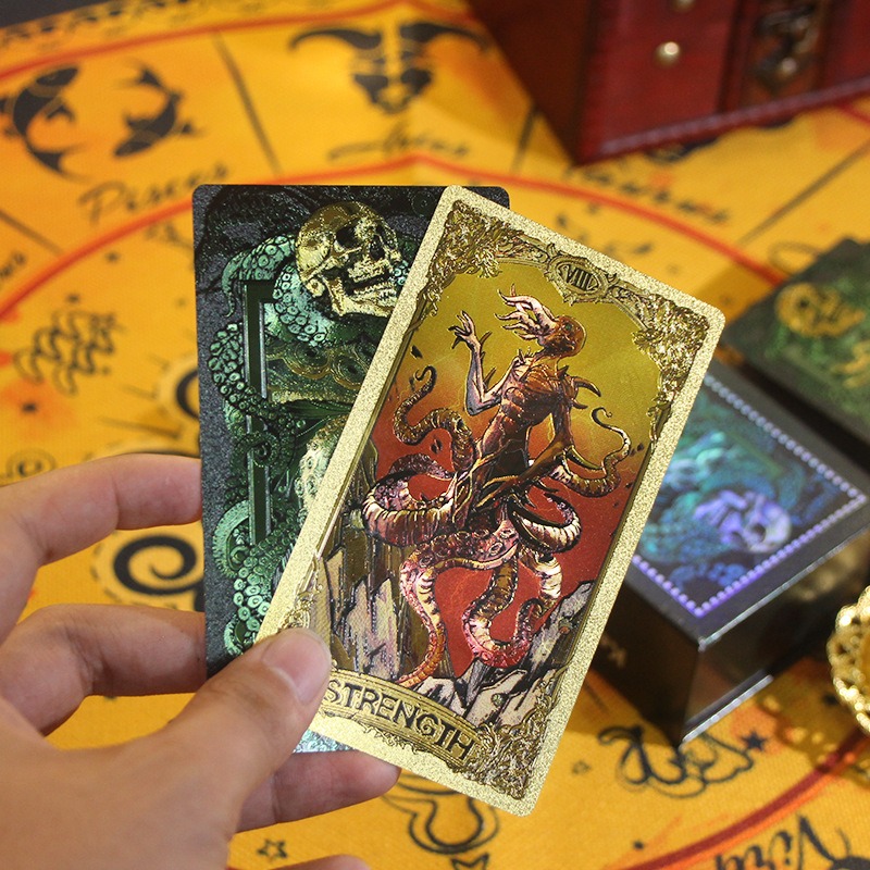 Eagrán Mystical Green & Gold - Cártaí Tarot Miotaseolaíochta Kesulu