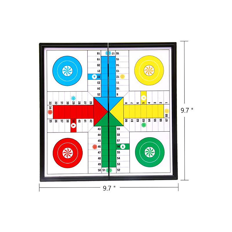 Cluiche Boird Maighnéadach Inaistrithe le Dice and Pieces Classic Ludo Game Set