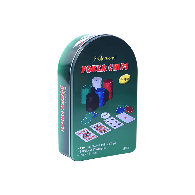 Stán Miotail Ghlais Ghlas 120 Sceallóga le Cártaí agus Cnaipe Déileálaí Socraigh Sceallóga Poker Gairmiúla