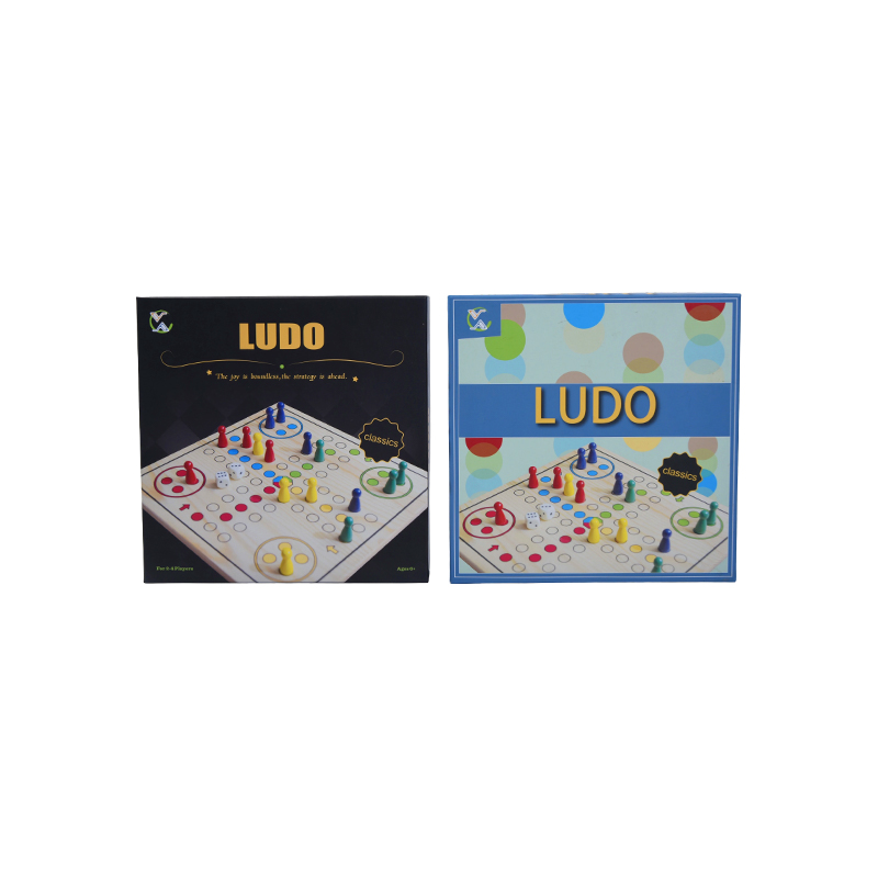 Eagrán Siamsaíochta Teaghlaigh Cluiche Boird Adhmaid Clasaiceach LUDO