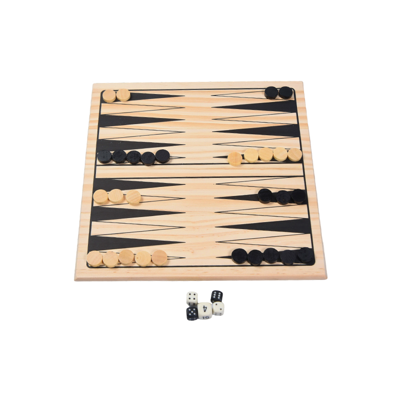 Cluiche Adhmaid Socraigh le Vintage agus Pacáistiú Colorful Cluiche Boird Backgammon Classic